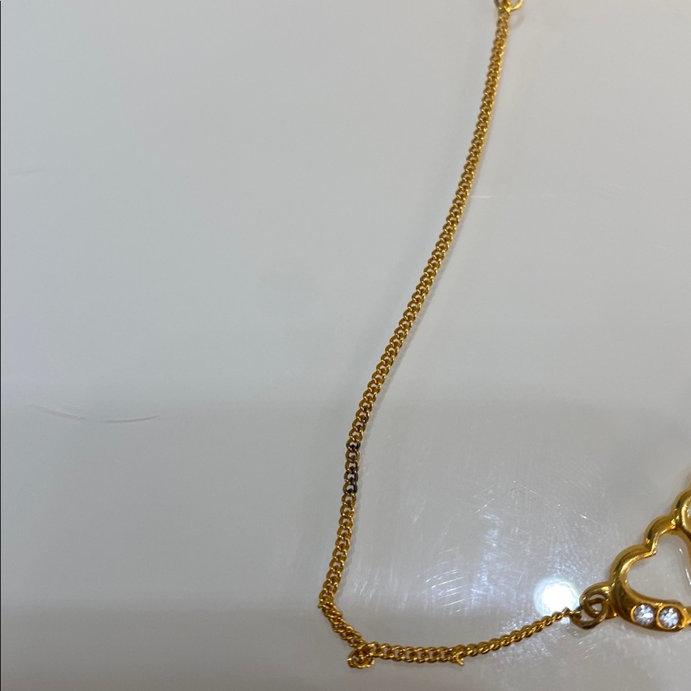 Korea double heart gold tone bracelet - Picture 4 of 5